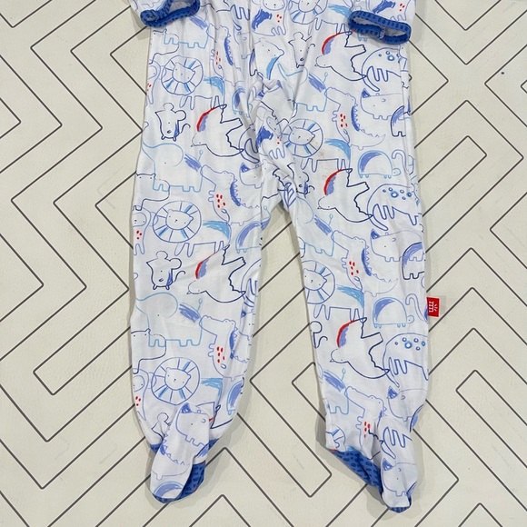 Magnetic Me White Animal Outline Footie Pajama - Picture 3 of 12